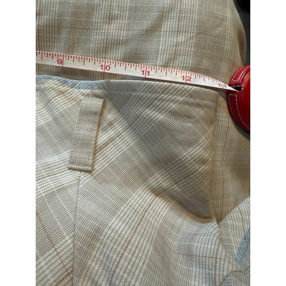 Maxi skirt light plaid wool blend button front womens M - Picture 8 of 9